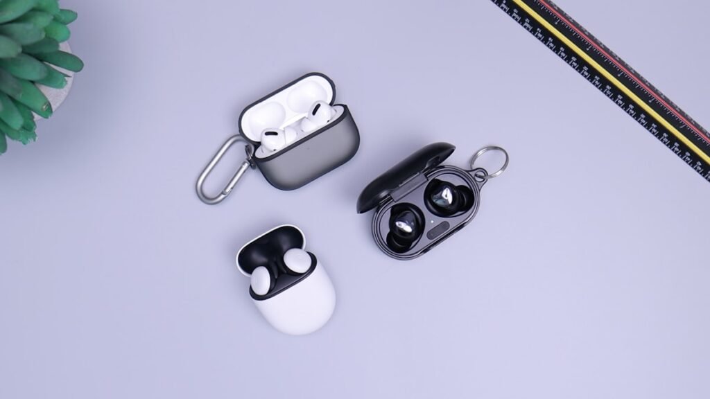 Wireless earbuds headphones tech product